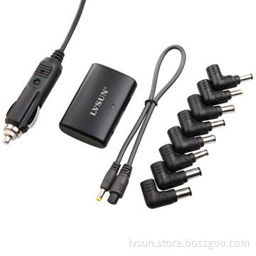 Mini Universal Laptop Car DC Adapter, Wide Output Voltage Range with 5V 1A and 2A USB Port